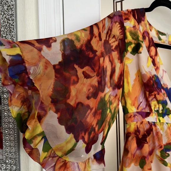 Anthropologie maeve silk Deloria watercolor floral dress size 0 - Picture 7 of 8